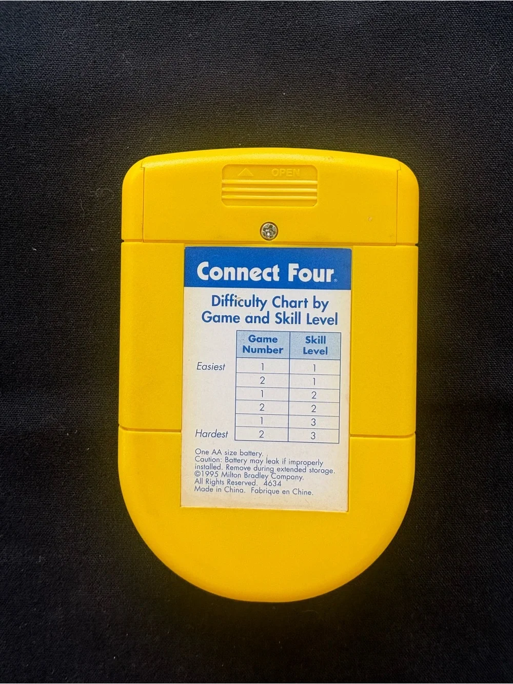 1995 Vintage MB Connect Four Electronic Handheld Game- Tested /Working !